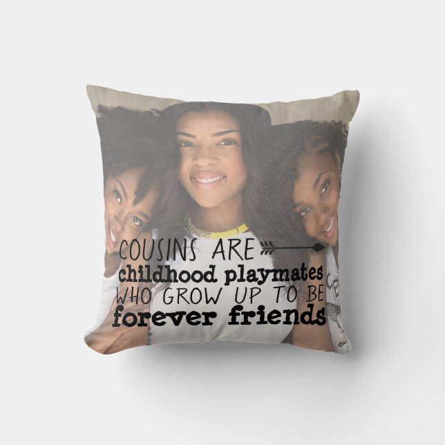 Personalised Cousin Photo Pillow (Front)