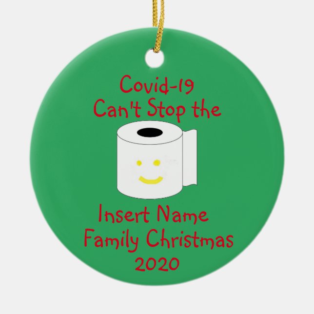 Personalised Covid-19 Can't Stop Christmas Ceramic Ornament (Front)