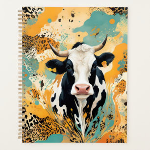 Personalised Cow Animal Print Planner