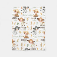 Personalised Cow Baby Blanket | 30x40 Fleece