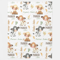 Personalised Cow Baby Blanket | 60x80 Fleece