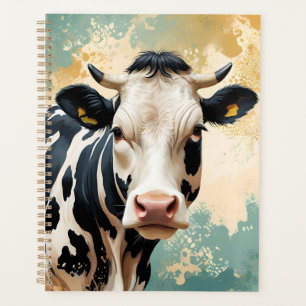 Personalised Cow Portrait Colour Splash Planner