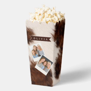 Personalised Cow Print Cowgirl Western Style Gift Favour Box