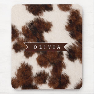 Personalised Cow Print Cowgirl Western Style Gift Mouse Pad