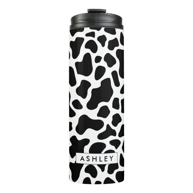 Personalised Cow Print Thermal Tumbler (Front)