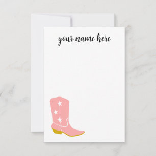 Personalised Cowboy Boots Notecards
