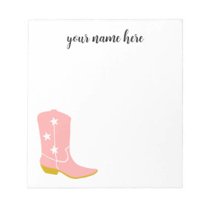 Personalised Cowboy Boots Notepad