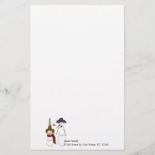 Personalised Cowboy Snowman Christmas Stationery