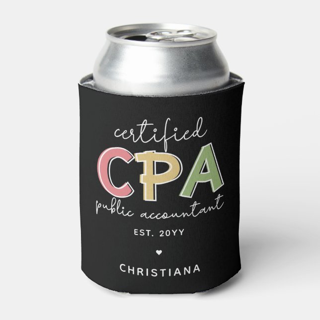 Personalised CPA Certified Public Accountant Gifts Can Cooler (Can Front)