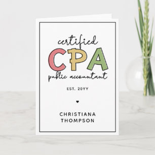 Personalised CPA Certified Public Accountant Gifts Card