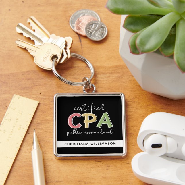 Personalised CPA Certified Public Accountant Gifts Key Ring (Desk)