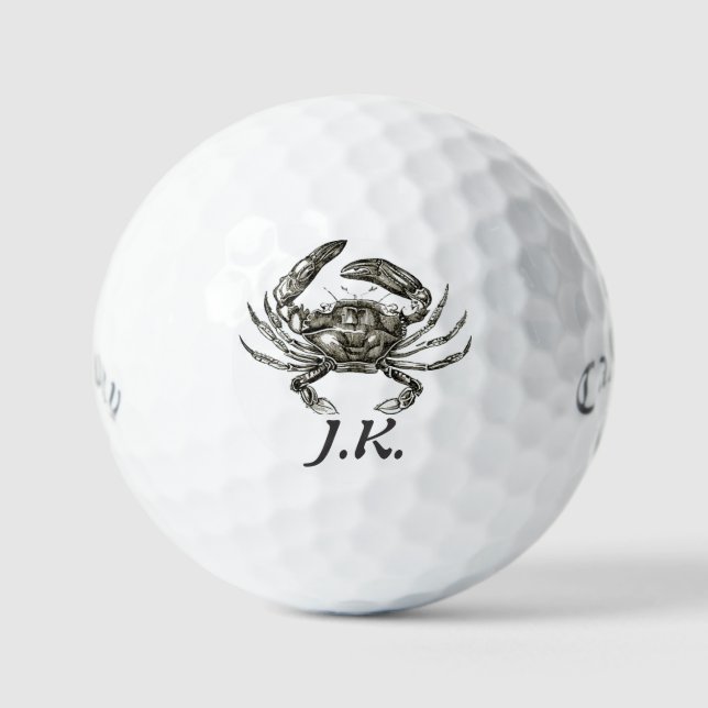 Personalised Crab Design Callaway Golf Balls (Front)