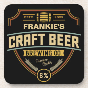 Personalised Craft Beer Label Brewing Company Bar Coaster