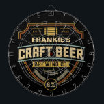 Personalised Craft Beer Label Brewing Company Bar  Dartboard<br><div class="desc">Personalised Craft Beer Label Brewing Company Bar design,  featuring a traditional style beer label look. Customise with your Name or Custom Text!</div>