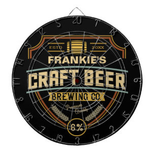 Personalised Craft Beer Label Brewing Company Bar  Dartboard
