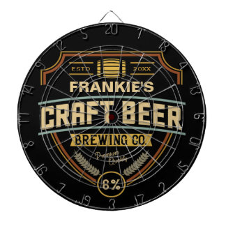 Personalised Craft Beer Label Brewing Company Bar  Dartboard