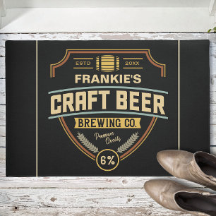 Personalised Craft Beer Label Brewing Company Bar Doormat