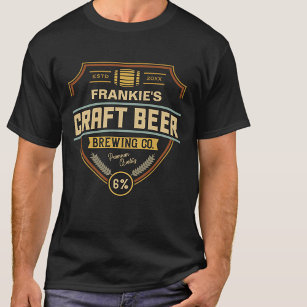 Personalised Craft Beer Label Brewing Company Bar  T-Shirt