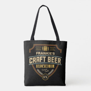 Personalised Craft Beer Label Brewing Company Bar  Tote Bag