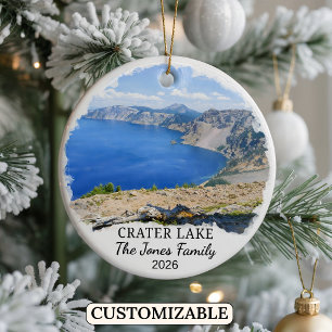 Personalised Crater Lake National Park, Oregon Ceramic Ornament