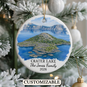 Personalised Crater Lake National Park, Oregon Ceramic Ornament
