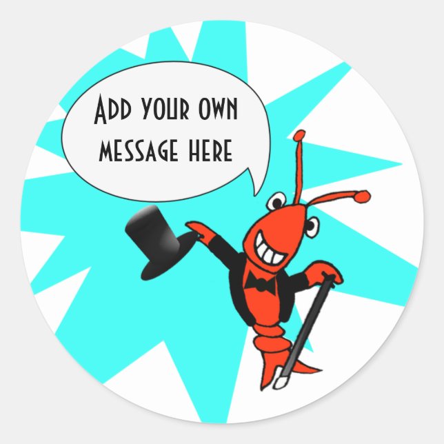 Personalised Crawfish/Lobster Tuxedo Sticker (Front)