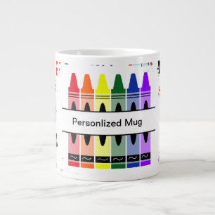 Personalised Crayon Back To School Large Coffee Mug