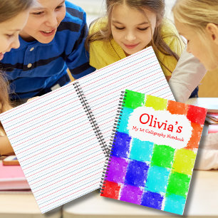 Personalised Crayon Blocks 1st Calligraphy Kids Notebook
