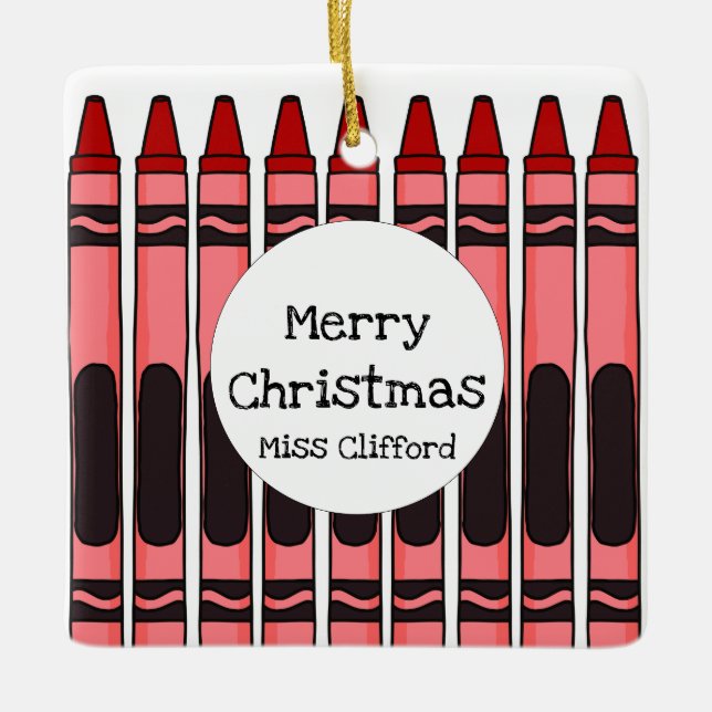 Personalised Crayon Ceramic Ornament (Front)