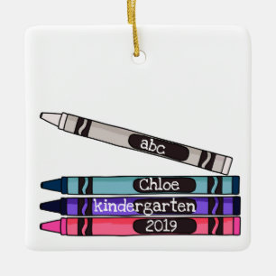 Personalised Crayon School Year Ornament
