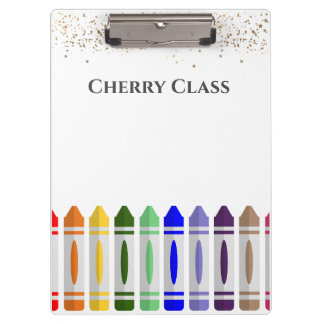 Personalised Crayon Star Design Class Clipboard