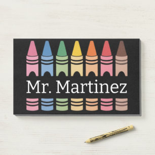Personalised Crayon Teacher Name Cute Back School Post-it Notes