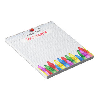Personalised Crayon Teacher's Notepad