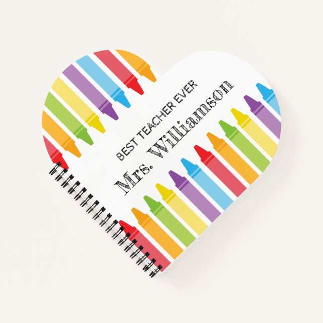 Personalised Crayons Teacher Appreciation gifts Notebook (Front)