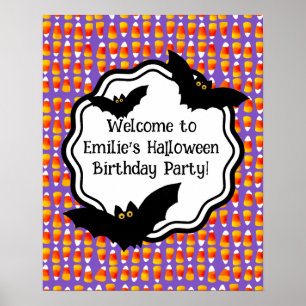 Personalised Crazy Candy Corn Black Bat  Poster