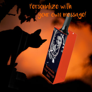 Personalised Crazy Cat Lady Halloween  Wine Gift Bag