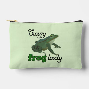 Personalised Crazy Frog Lady Frog Lover Gifts Accessory Pouch
