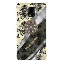 Personalised cream and black damask