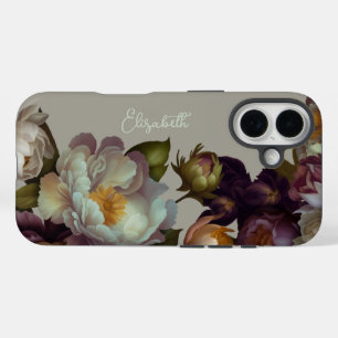 Personalised Cream Botanical Floral iPhone Case