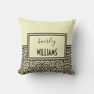Personalised Cream Leopard Throw Pillow