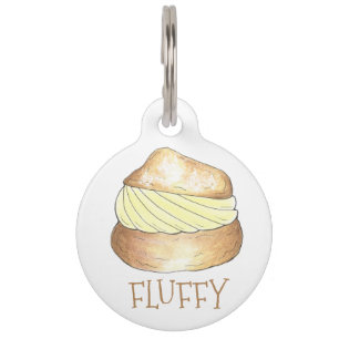 Personalised Cream Puff Foodie Creampuff Pet Tag