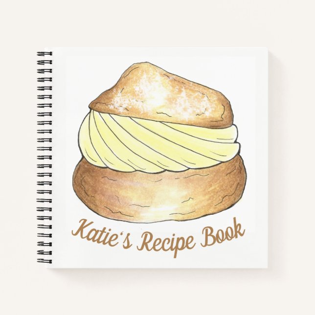 Personalised Cream Puff Pastry Recipe Chef Kitchen Notebook (Front)