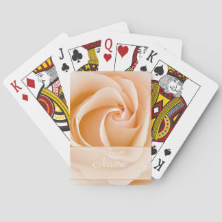 Personalised Cream Rose Playing Cards