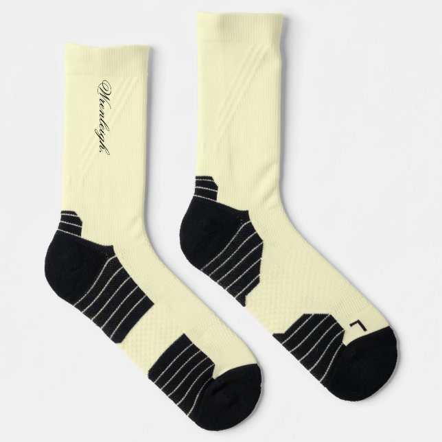 Personalised Cream Socks Custom Name Fashion Gift (Right)