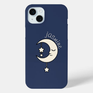 Personalised Crescent Moon with Star iPhone 15 Mini Case