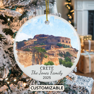 Personalised Crete Ornament, Greece Ceramic Ornament
