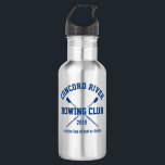 Personalised Crew Rowing Logo Oars Team Name Year 532 Ml Water Bottle<br><div class="desc">Personalised Crew Rowing team design featuring crossed oars and your custom text. Add your club name, year and extra line of custom text (coach's name, rower's name, event, etc.) ON some items you can change the background colour by clicking on "customise it" and then the small eye dropper. Makes a...</div>