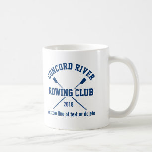 Personalised Crew Rowing Logo Oars Team Name Year Coffee Mug