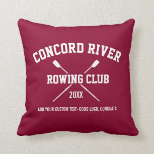 Personalised Crew Rowing Logo Oars Team Name Year Cushion