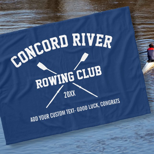 Personalised Crew Rowing Logo Oars Team Name Year Fleece Blanket (Creator Uploaded)
